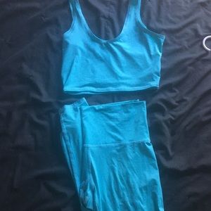 Baby blue teeki crop top outfit top & bottom